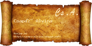Csapó Alvina névjegykártya